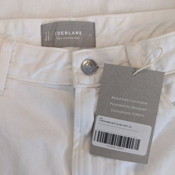 Everlane - The A-Line Denim Short - Size: 29 - White - Picture 3 of 3